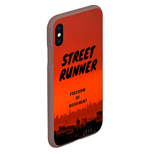 Чехол iPhone XS Max матовый Street runner / 3D-Коричневый – фото 2