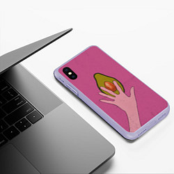 Чехол iPhone XS Max матовый Avocado, цвет: 3D-светло-сиреневый — фото 2