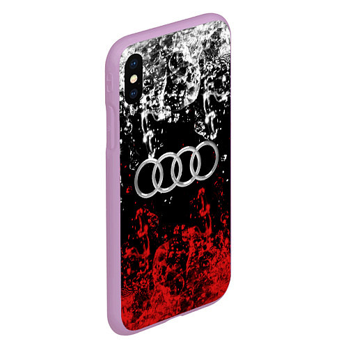 Чехол iPhone XS Max матовый AUDI / 3D-Сиреневый – фото 2