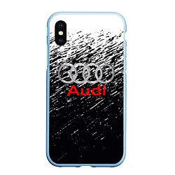 Чехол iPhone XS Max матовый AUDI, цвет: 3D-голубой