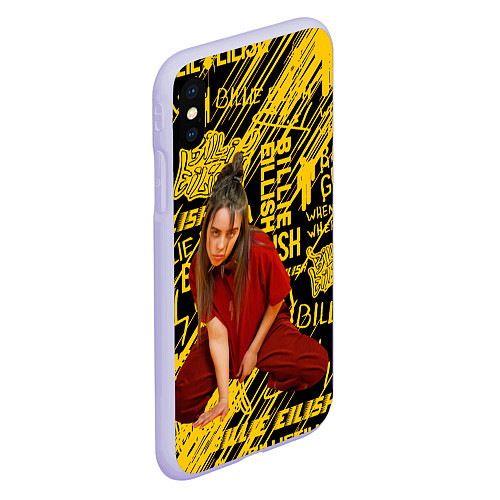 Чехол iPhone XS Max матовый Billie Eilish / 3D-Светло-сиреневый – фото 2