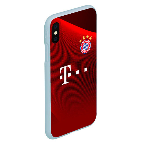 Чехол iPhone XS Max матовый BAYERN MUNCHEN / 3D-Голубой – фото 2