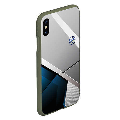 Чехол iPhone XS Max матовый VOLKSWAGEN / 3D-Темно-зеленый – фото 2