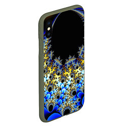 Чехол iPhone XS Max матовый Фрактальная материя l Fractal, цвет: 3D-темно-зеленый — фото 2