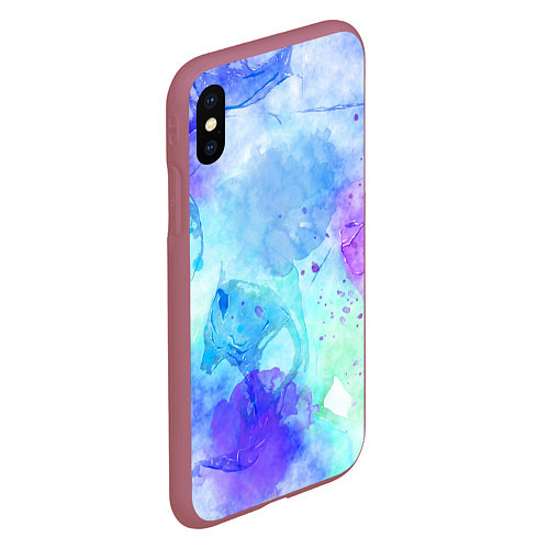 Чехол iPhone XS Max матовый PASTEL / 3D-Малиновый – фото 2