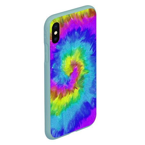 Чехол iPhone XS Max матовый ХИППИ / 3D-Мятный – фото 2