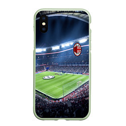 Чехол iPhone XS Max матовый FC MILAN, цвет: 3D-салатовый