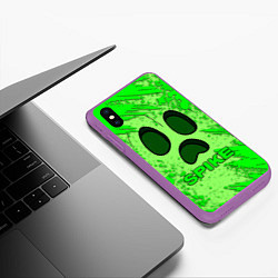 Чехол iPhone XS Max матовый BRAWL STARS SPIKE, цвет: 3D-фиолетовый — фото 2