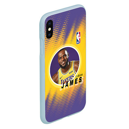 Чехол iPhone XS Max матовый LeBron James / 3D-Голубой – фото 2