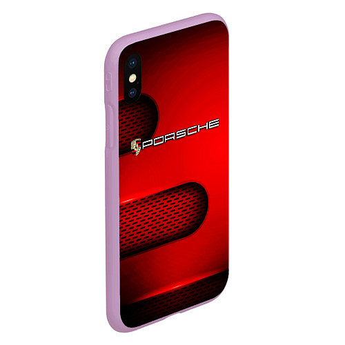 Чехол iPhone XS Max матовый PORSCHE / 3D-Сиреневый – фото 2