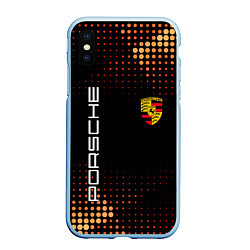 Чехол iPhone XS Max матовый PORSCHE, цвет: 3D-голубой