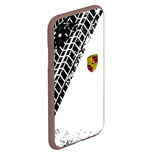 Чехол iPhone XS Max матовый PORSCHE / 3D-Коричневый – фото 2