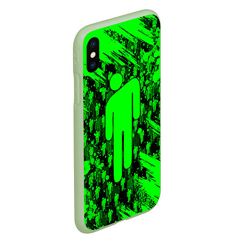 Чехол iPhone XS Max матовый BILLIE EILISH / 3D-Салатовый – фото 2