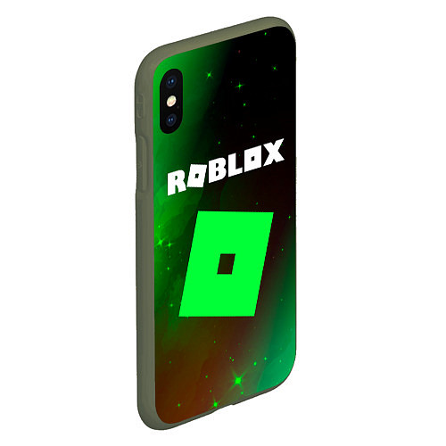 Чехол iPhone XS Max матовый ROBLOX РОБЛОКС / 3D-Темно-зеленый – фото 2