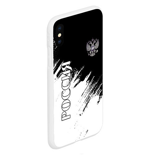Чехол iPhone XS Max матовый РОССИЯ / 3D-Белый – фото 2