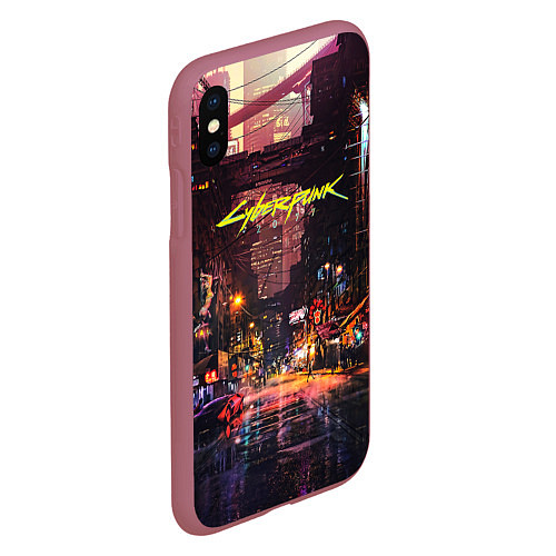 Чехол iPhone XS Max матовый CYBERPUNK 2077:КИБЕРПАНК S / 3D-Малиновый – фото 2