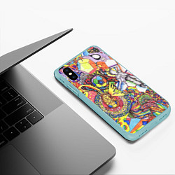 Чехол iPhone XS Max матовый ПСИХОДЕЛИКА PSYHODELICA, цвет: 3D-мятный — фото 2