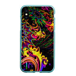 Чехол iPhone XS Max матовый МИМЕЗИС НЕОНОВЫЙ, цвет: 3D-мятный