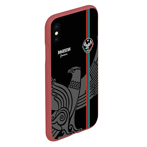 Чехол iPhone XS Max матовый Dagestan forever / 3D-Красный – фото 2