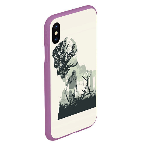 Чехол iPhone XS Max матовый Настоящий детектив / 3D-Фиолетовый – фото 2