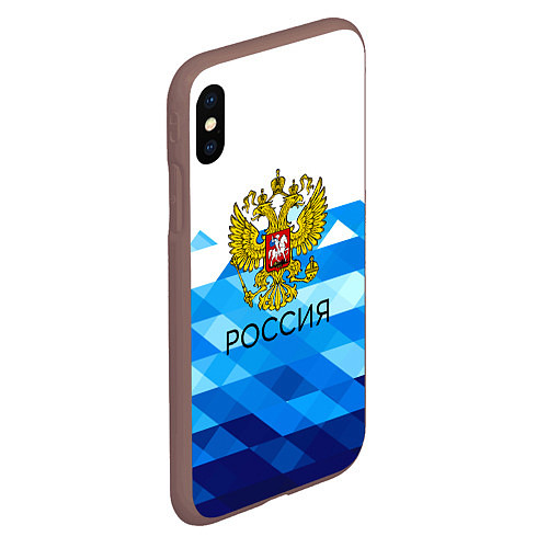 Чехол iPhone XS Max матовый РОССИЯ / 3D-Коричневый – фото 2