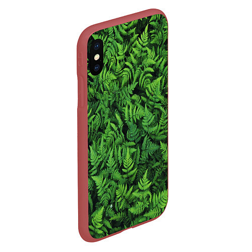 Чехол iPhone XS Max матовый ПАПОРОТНИК / 3D-Красный – фото 2