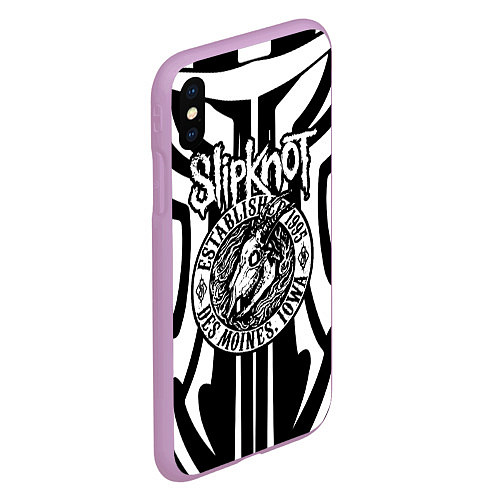 Чехол iPhone XS Max матовый Slipknot / 3D-Сиреневый – фото 2