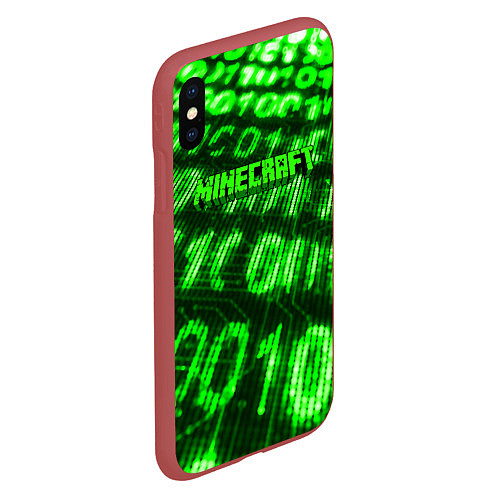 Чехол iPhone XS Max матовый MINECRAFT / 3D-Красный – фото 2