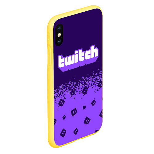 Чехол iPhone XS Max матовый TWITCH ТВИЧ / 3D-Желтый – фото 2