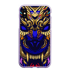 Чехол iPhone XS Max матовый Король волков, цвет: 3D-светло-сиреневый
