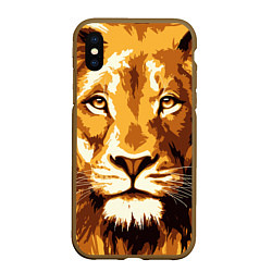 Чехол iPhone XS Max матовый Взгляд льва