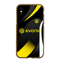 Чехол iPhone XS Max матовый BORUSSIA DORTMUND, цвет: 3D-коричневый