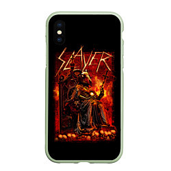 Чехол iPhone XS Max матовый Slayer, цвет: 3D-салатовый