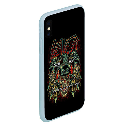 Чехол iPhone XS Max матовый Slayer / 3D-Голубой – фото 2