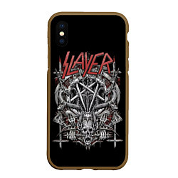 Чехол iPhone XS Max матовый Slayer, цвет: 3D-коричневый