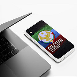 Чехол iPhone XS Max матовый Дагестан - Кавказ Сила, цвет: 3D-белый — фото 2