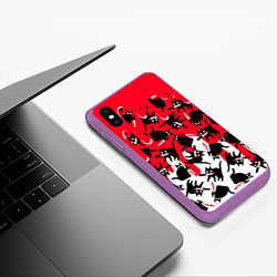 Чехол iPhone XS Max матовый WHAT CAT, цвет: 3D-фиолетовый — фото 2