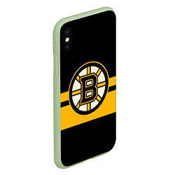 Чехол iPhone XS Max матовый BOSTON BRUINS NHL, цвет: 3D-салатовый — фото 2