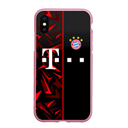 Чехол iPhone XS Max матовый FC Bayern Munchen Форма, цвет: 3D-розовый