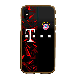 Чехол iPhone XS Max матовый FC Bayern Munchen Форма, цвет: 3D-коричневый