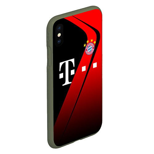 Чехол iPhone XS Max матовый FC Bayern Munchen Форма / 3D-Темно-зеленый – фото 2