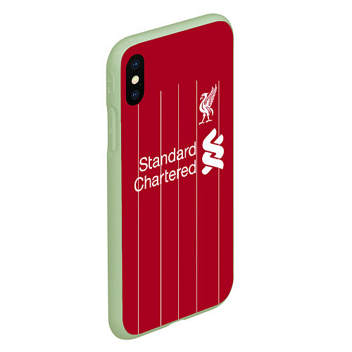 Чехол iPhone XS Max матовый Liverpool FC / 3D-Салатовый – фото 2