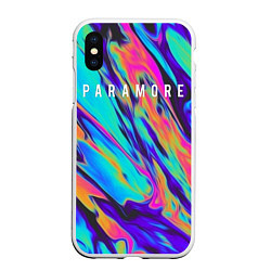 Чехол iPhone XS Max матовый PARAMORE, цвет: 3D-белый