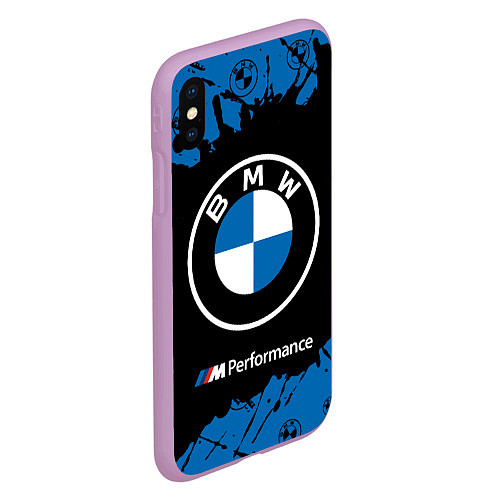 Чехол iPhone XS Max матовый BMW БМВ / 3D-Сиреневый – фото 2