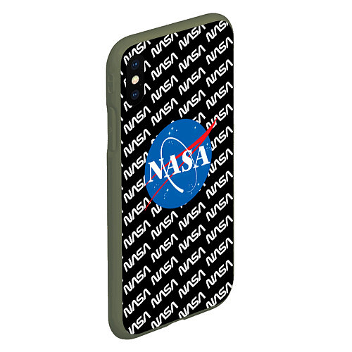 Чехол iPhone XS Max матовый NASA / 3D-Темно-зеленый – фото 2