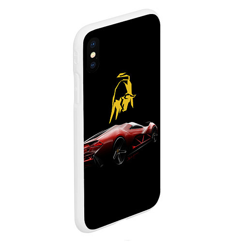 Чехол iPhone XS Max матовый Lamborghini - motorsport / 3D-Белый – фото 2