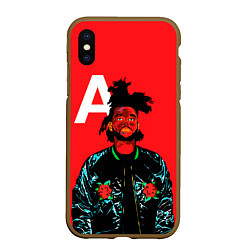 Чехол iPhone XS Max матовый TheWeeknd, цвет: 3D-коричневый