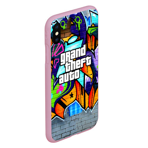 Чехол iPhone XS Max матовый GTA / 3D-Розовый – фото 2