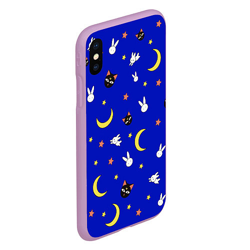 Чехол iPhone XS Max матовый Sailor Moon / 3D-Сиреневый – фото 2