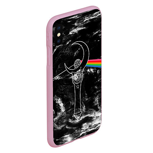 Чехол iPhone XS Max матовый Dark Side of the Moon Stick / 3D-Розовый – фото 2